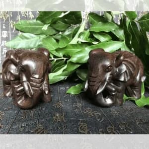 photo of Hand-Carved Wooden Elephants